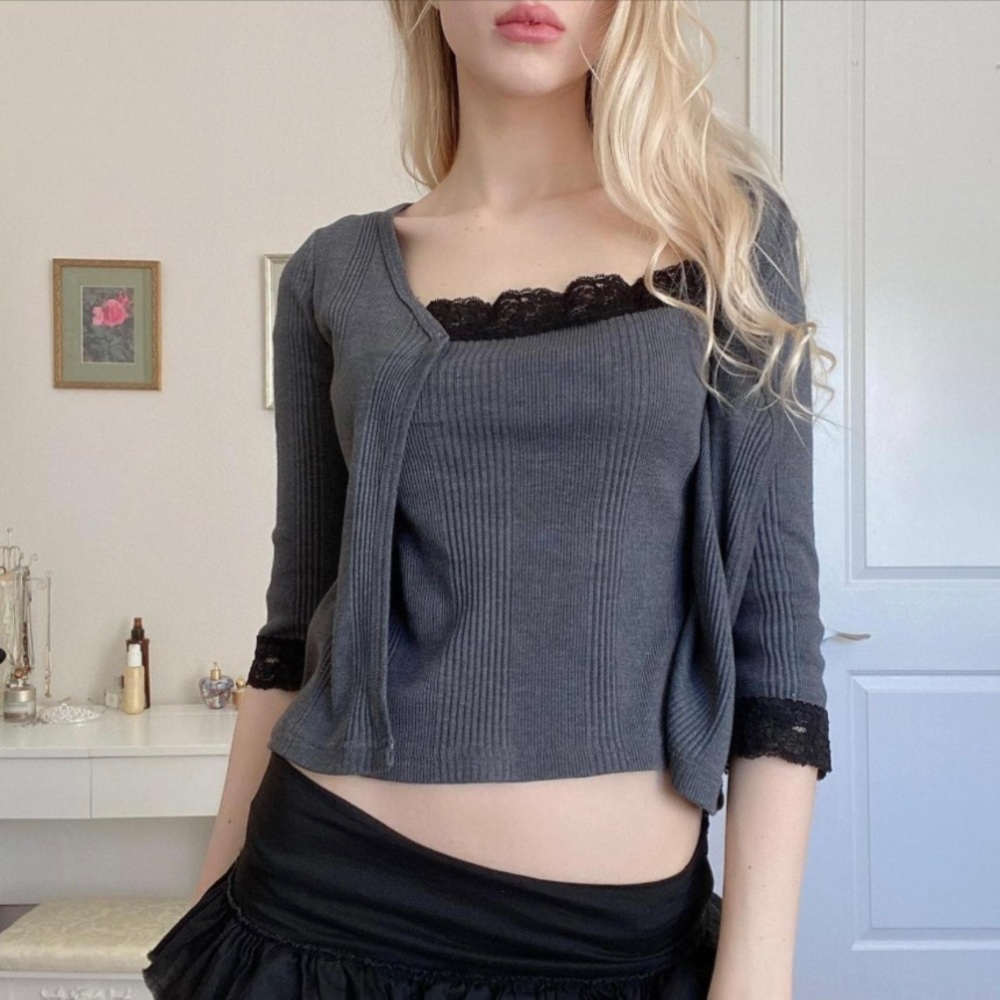 Grey and Black Cardigan